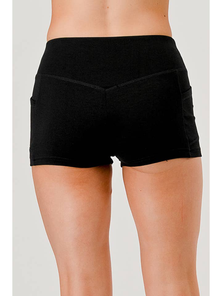 REDFINCH APPAREL INC - Wholesale Athletic Shorts - Women's - Womens V-Waist Biker Shorts With Side Pockets 2