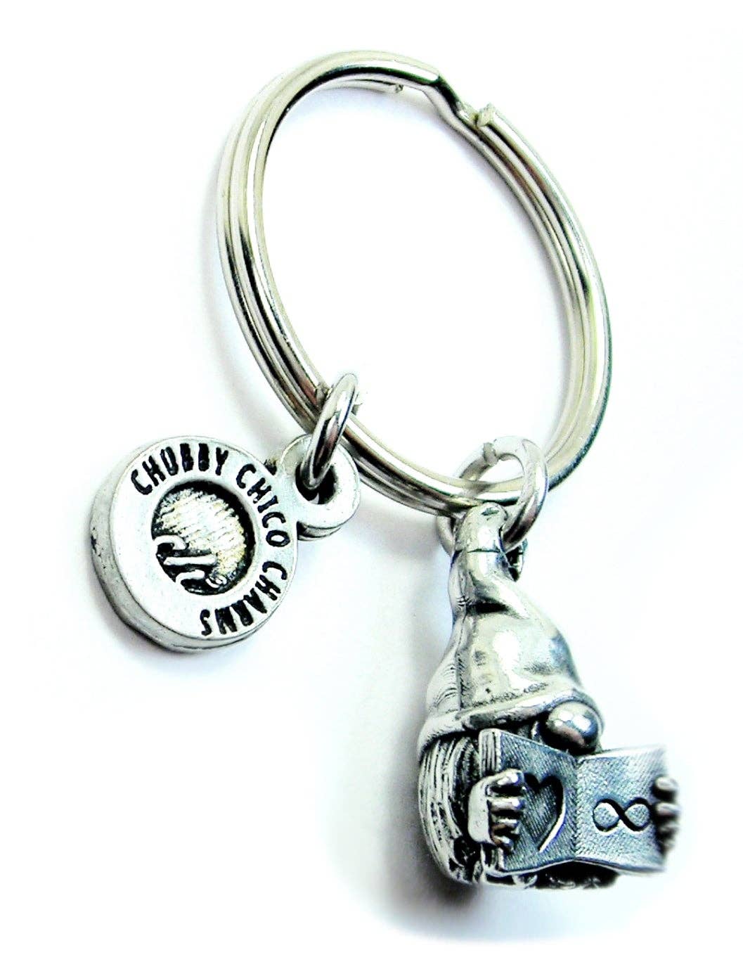 Chubby Chico Charms - Wholesale Keychain - Unisex - Book Lover Gnome Key Chain Tomte Reading Reader Well Read1