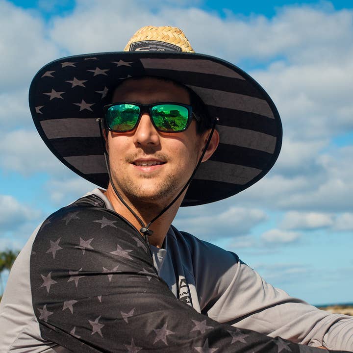 Soul of Adventure - Wholesale Straw Hat - Unisex - Under Brim Straw Hat | Blackout American Flag 2.0