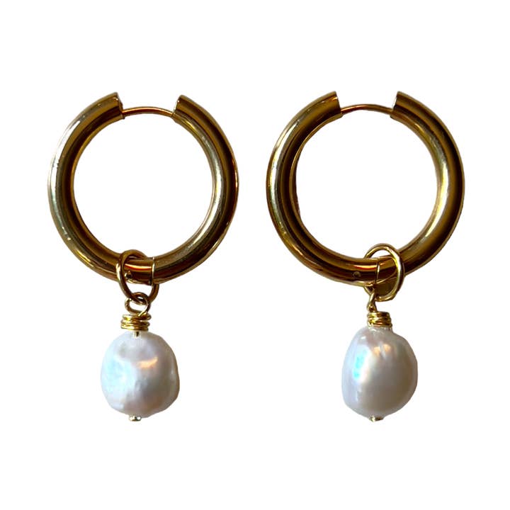 Silvia Pearl Hoop Earrings for wholesale by sccollection