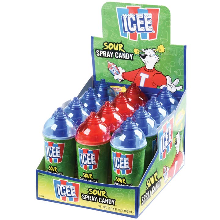 US Toy Company - Wholesale Hard Candy - Icee Sour Spray Candy 12-unit Display