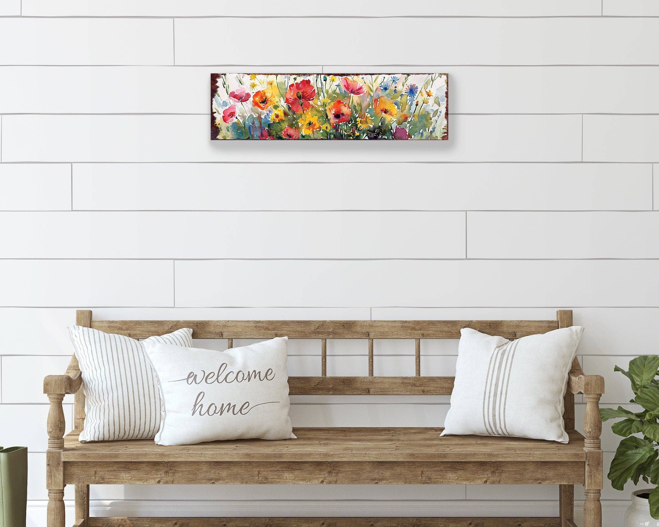 TX USA Corporation - Wholesale Sign - Spring Watercolor Wildflower Wall Sign - 32in Welcoming Home Decor8