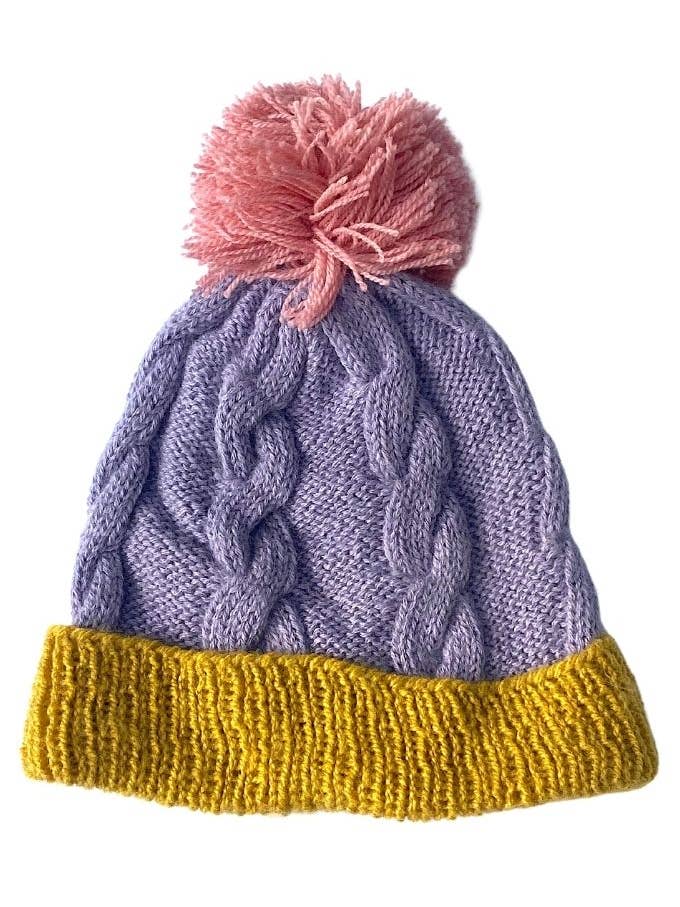 Chapéu Cable Pom Lavanda por atacado de Cabbages & Kings