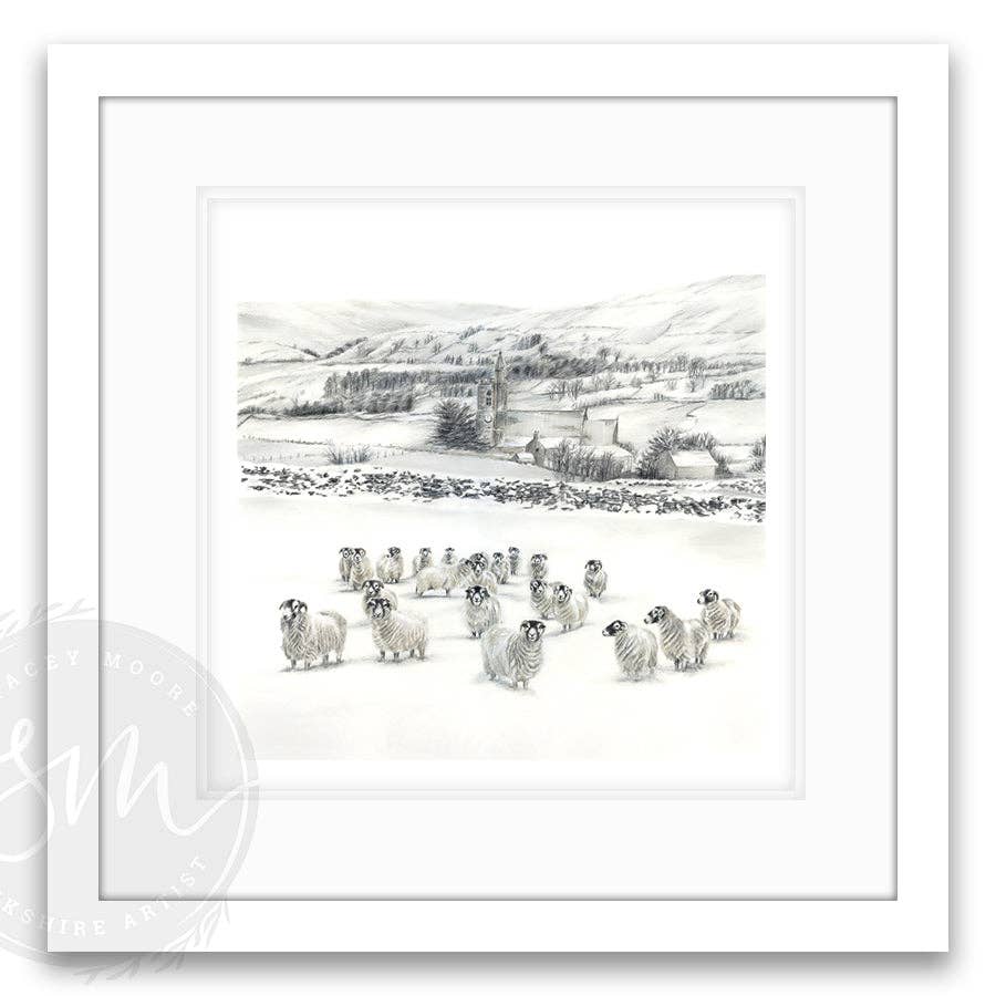 Stacey Moore Ltd - Wholesale Art Print - Sheep in Snow3