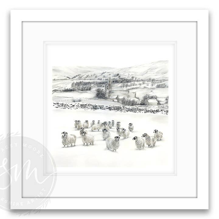 Stacey Moore Ltd - Wholesale Art Print - Sheep in Snow3