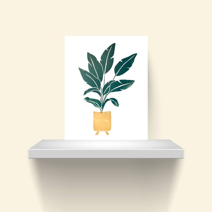 HOUSE PLANT HAND PRINTED BLOCK PRINT 8x10" for wholesale by Ever Pollen Print Shop