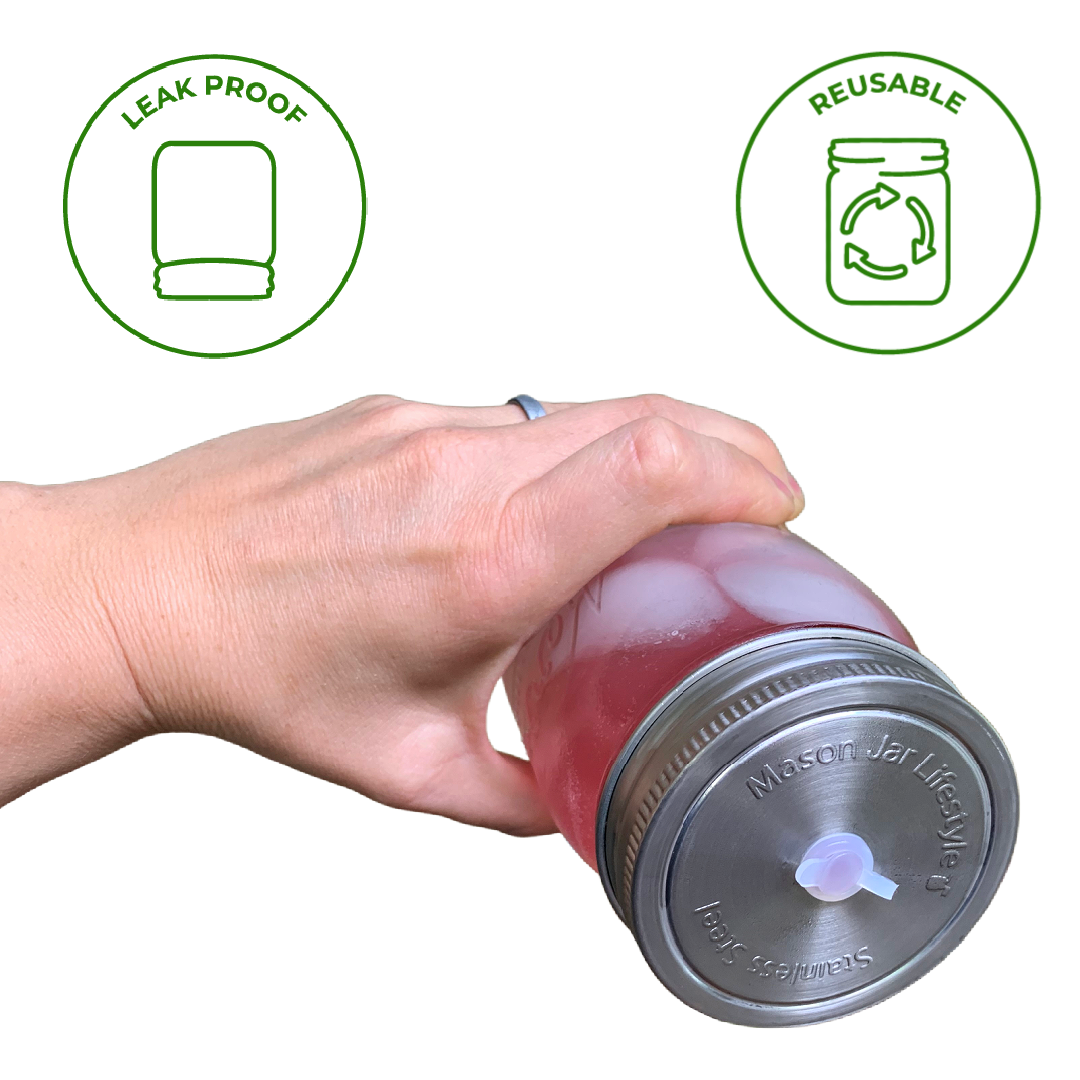 Mason Jar Lifestyle - Wholesale Drink Lids - Stainless Steel Straw Hole Tumbler Lids for Mason Jars8