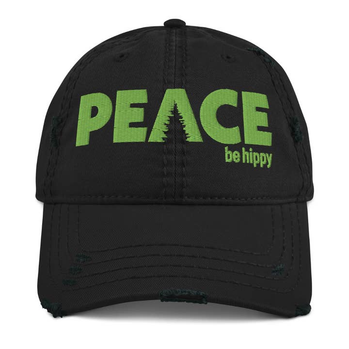 Peace Distressed Dad Hat for wholesale by Be Hippy, LLC