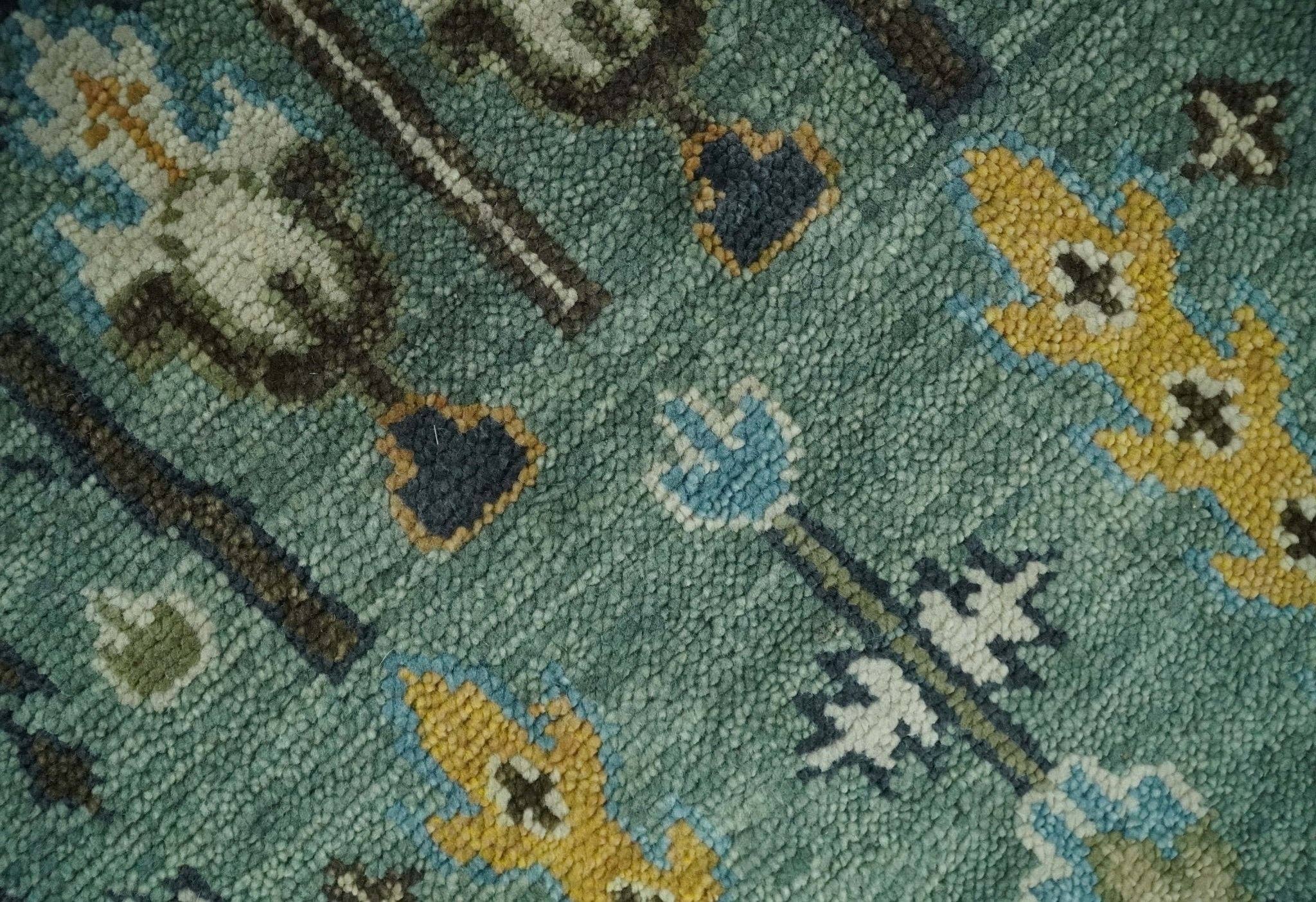 The Rug Decor, Inc. - Wholesale Area Rug - Aqua 5x8, 6x9, 8x10, 9x12, 10x14 and 12x15 Hand Knotted Blue and Ivory Traditional Persian Vintage Heriz Serapi Wool Rug | TRDCP5998103