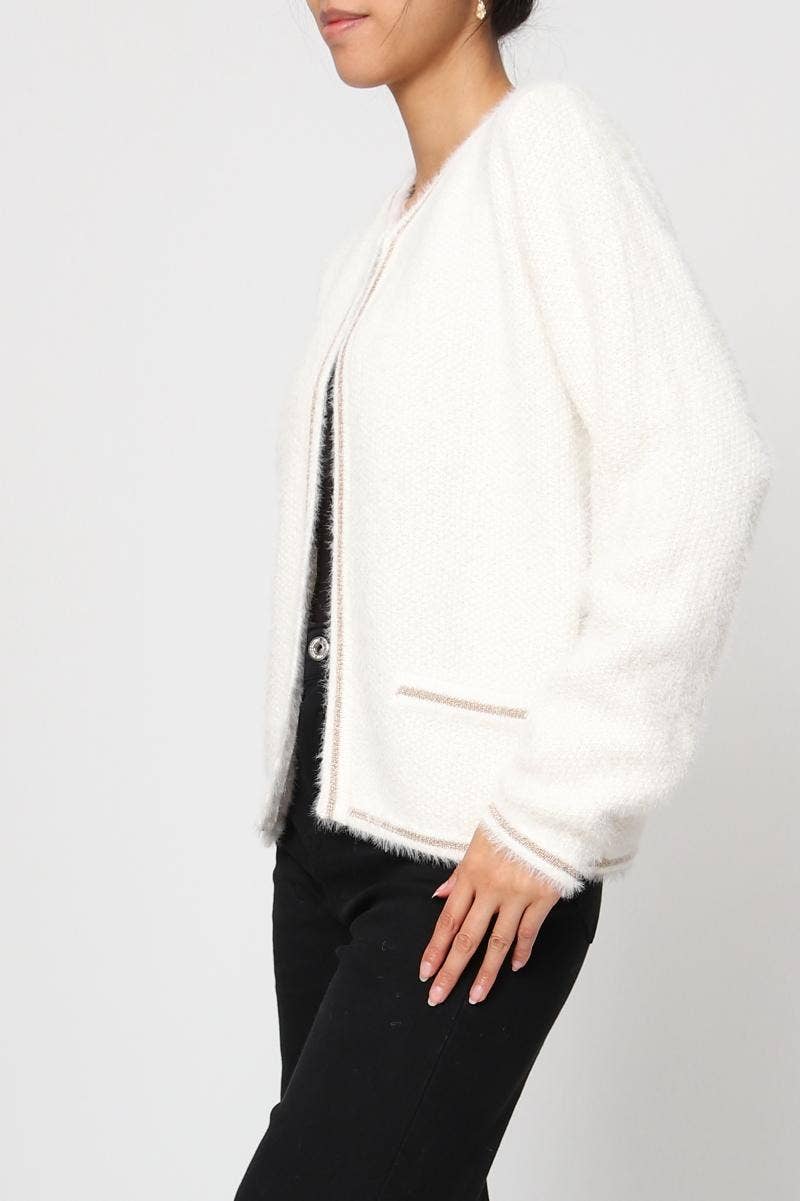 DIX-ONZE - Wholesale Cardigan - Women's - Open Cardigan with Contrasting Finishes – Chic & Comfort9