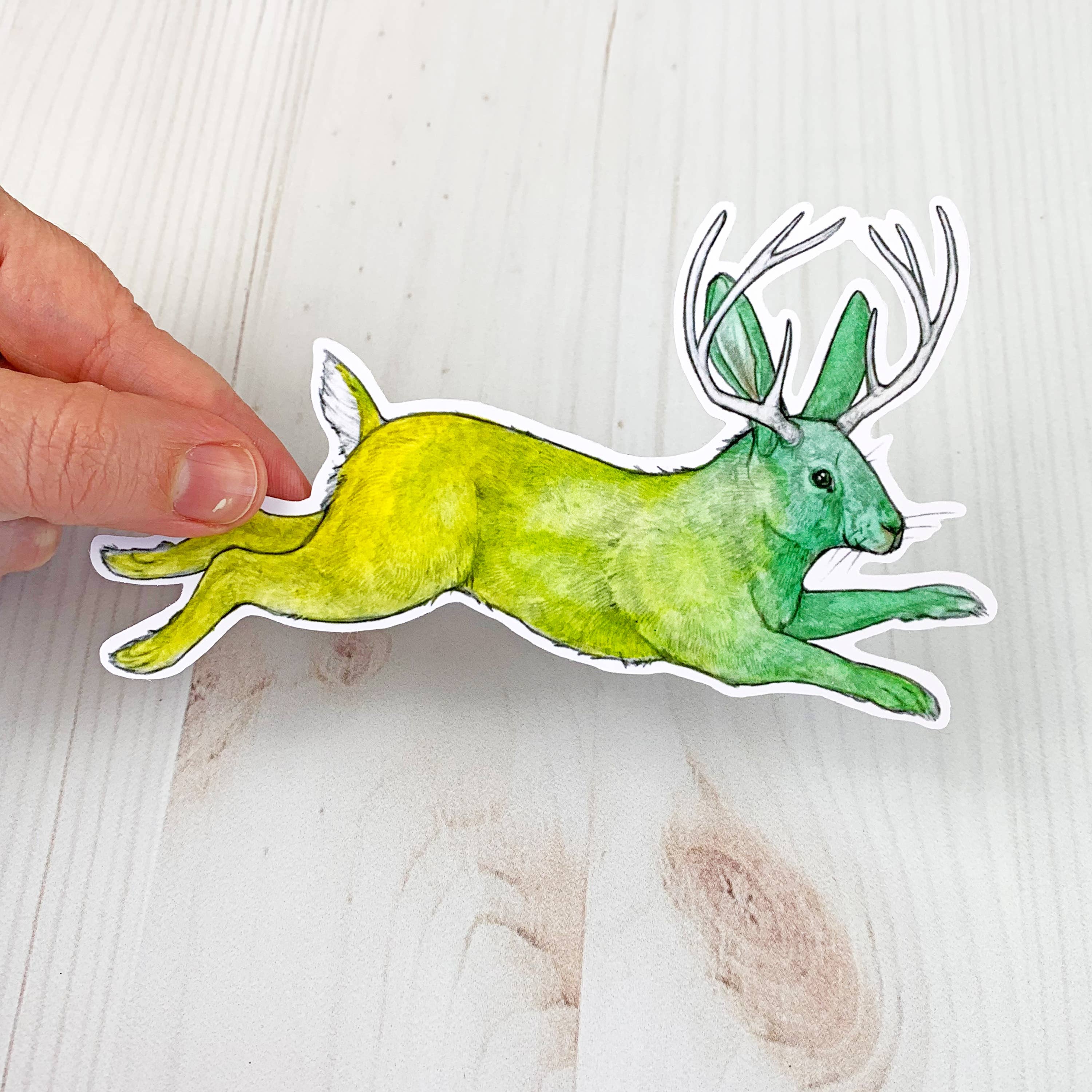 Sarah Draws Things - Wholesale Sticker - Jumping Jackalope Vinyl Sticker1