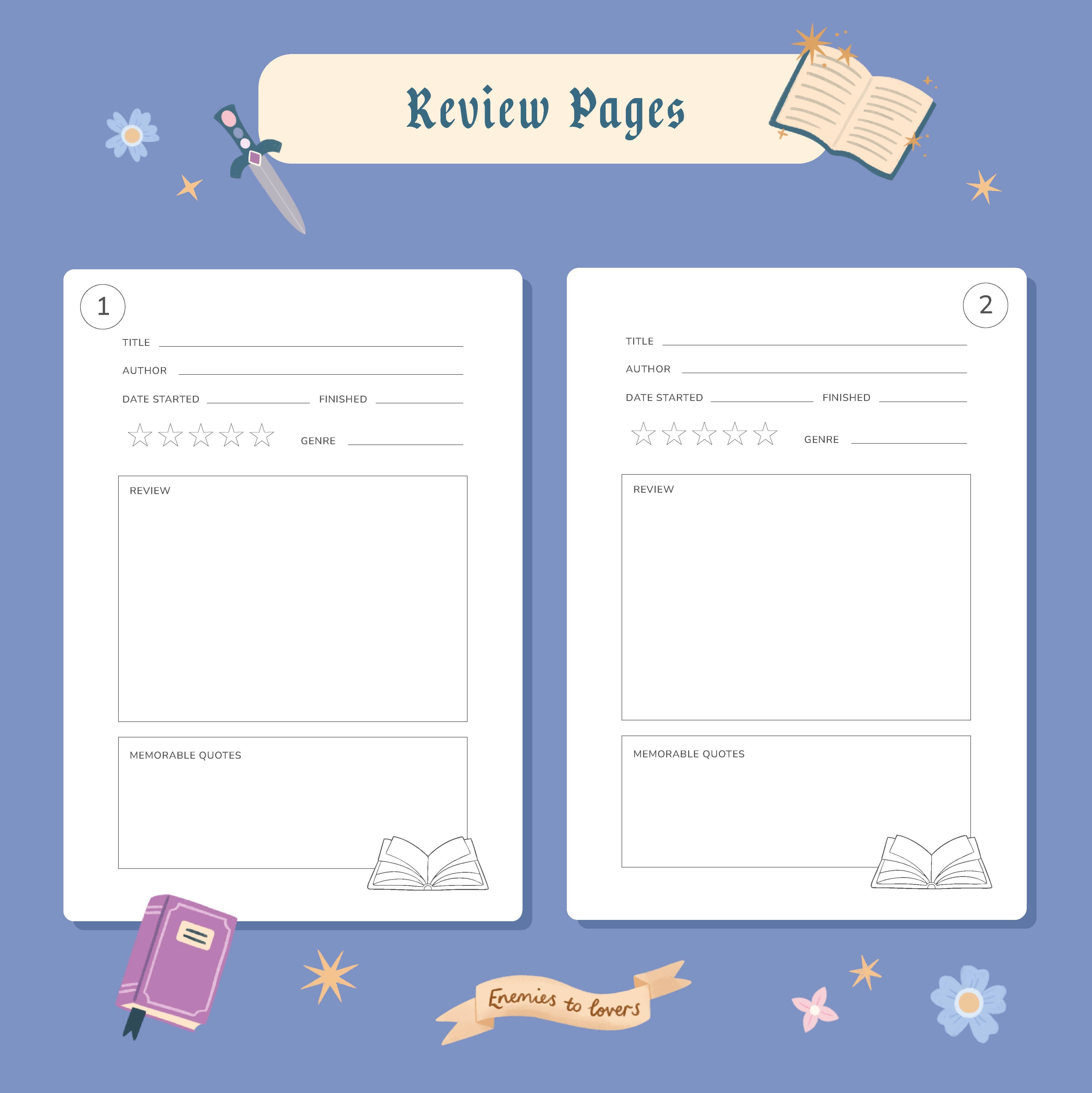 Hopscotch Paper Co. - Wholesale Journal/Diary - Reading Journal Dragon, Cosy Quest – 50 Book Review Notebook12