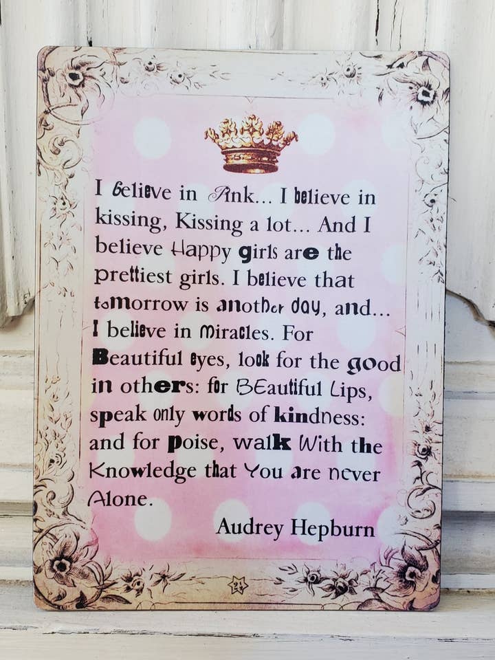 Imán Audrey Hepburn I Believe In Pink para venta al por mayor de Little Heart Designs