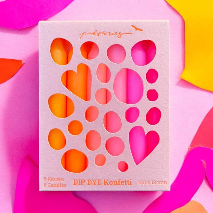 Pink Stories - Wholesale Tapered Candle/Candlestick - Dip Dye Konfetti * Pineapple House0
