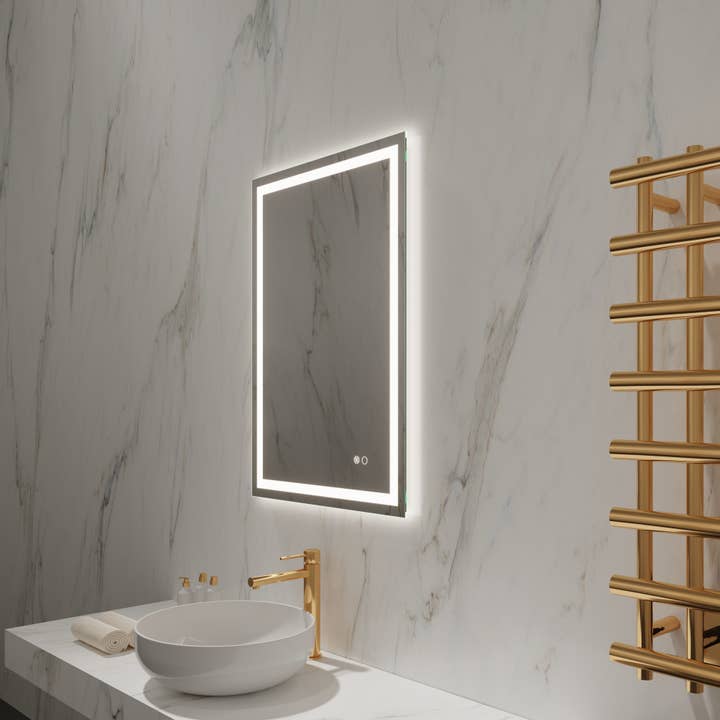 Suite Mirror - Wholesale Wall Mirror - Kaila Rectangle Mirror with Selectable LED & Defogger