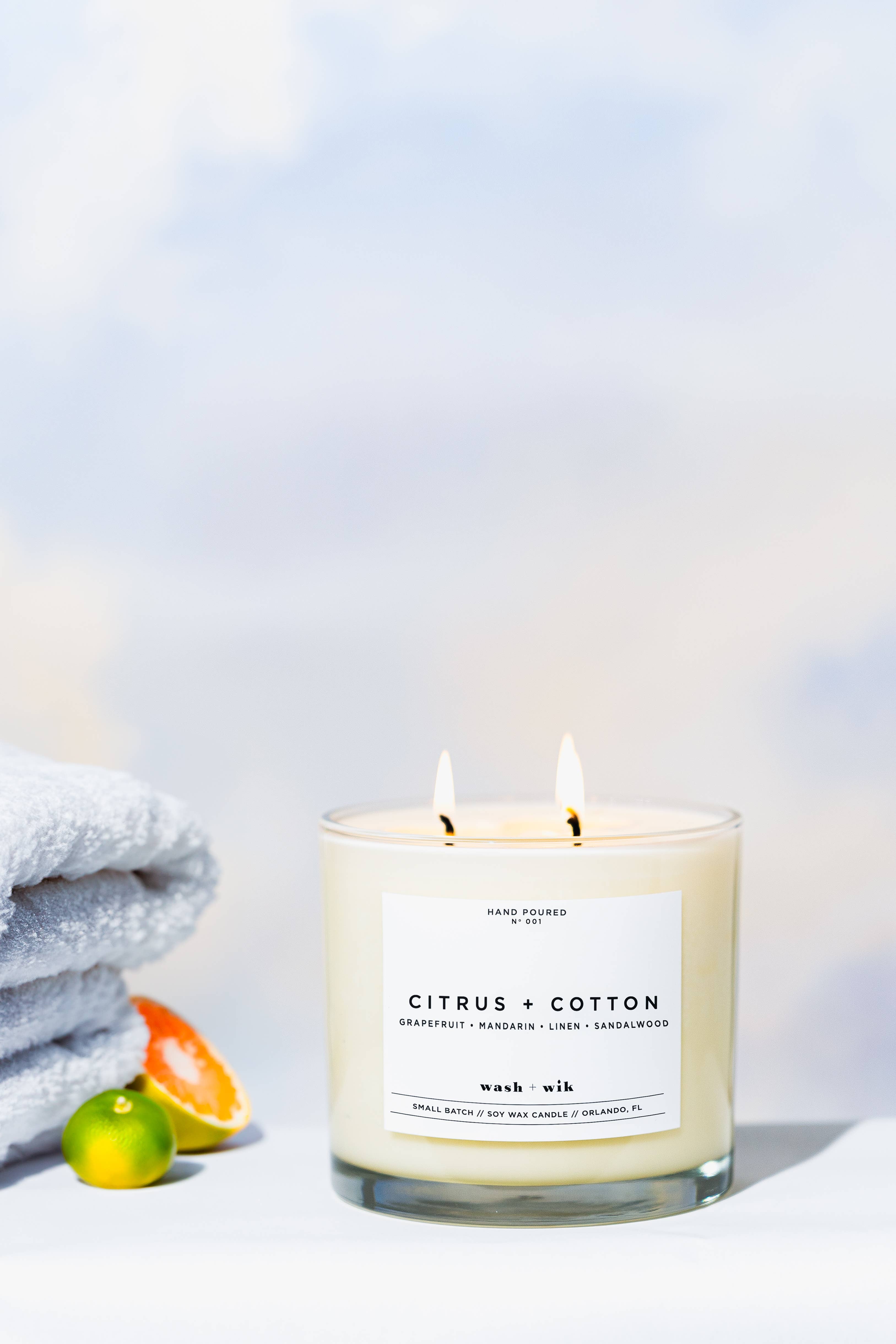 Wash and Wik - Wholesale Jar/Filled Candle - 3 Wick - 35oz Vessel - 2 Pound Soy Wax Candle by Wash + Wik0