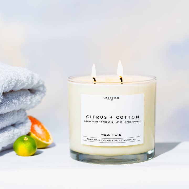 Wash and Wik - Wholesale Jar/Filled Candle - 3 Wick - 35oz Vessel - 2 Pound Soy Wax Candle by Wash + Wik0