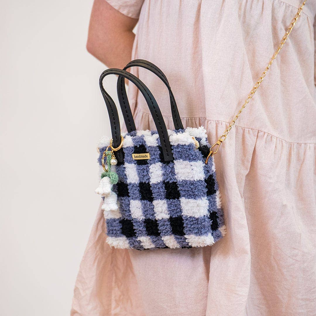 Craft Club – Großhandel Bastelset – Schwarzes Gingham - Gewebtes Tragetaschen-Kit1