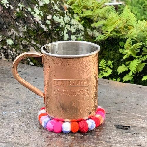 Global Crafts – Großhandel Untersetzer – Bunte Filzkügelchen-Untersetzer – Set mit 4 Stück2