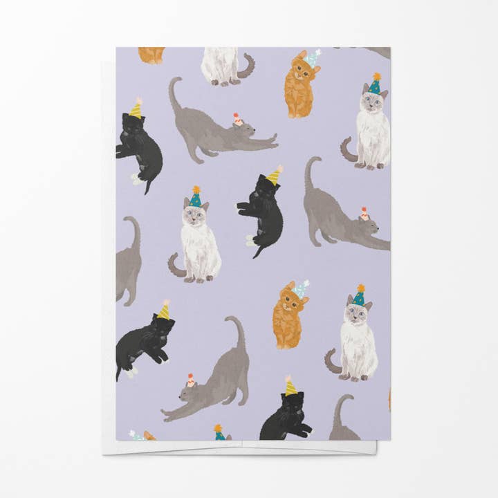 Feestkatten Mini Kaartje voor wholesale door Joy Paper Co.