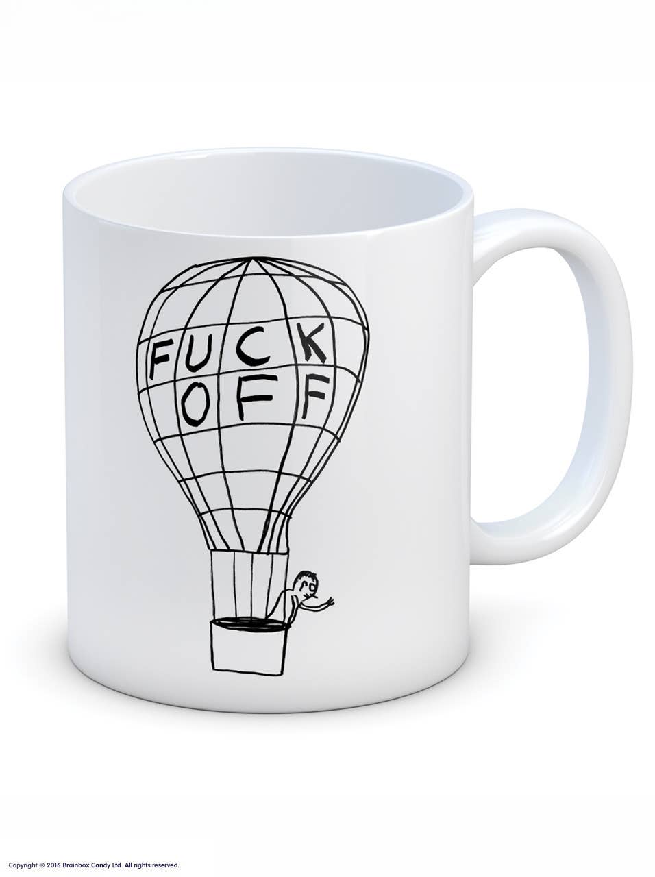 David Shrigley x Brainbox Candy - Wholesale Coffee Mug - Funny Gift David Shrigley Mug - Fuck Off Balloon