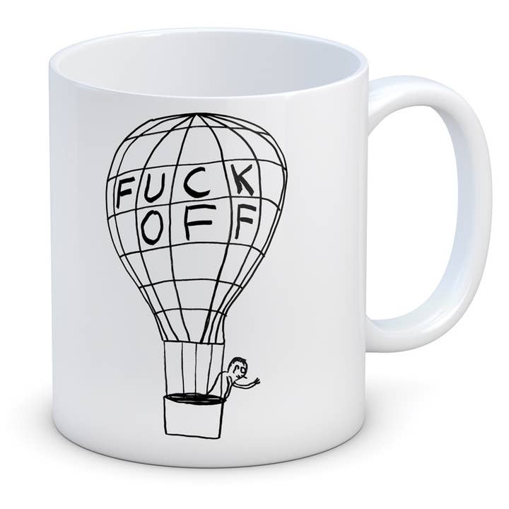David Shrigley x Brainbox Candy - Wholesale Coffee Mug - Funny Gift David Shrigley Mug - Fuck Off Balloon0