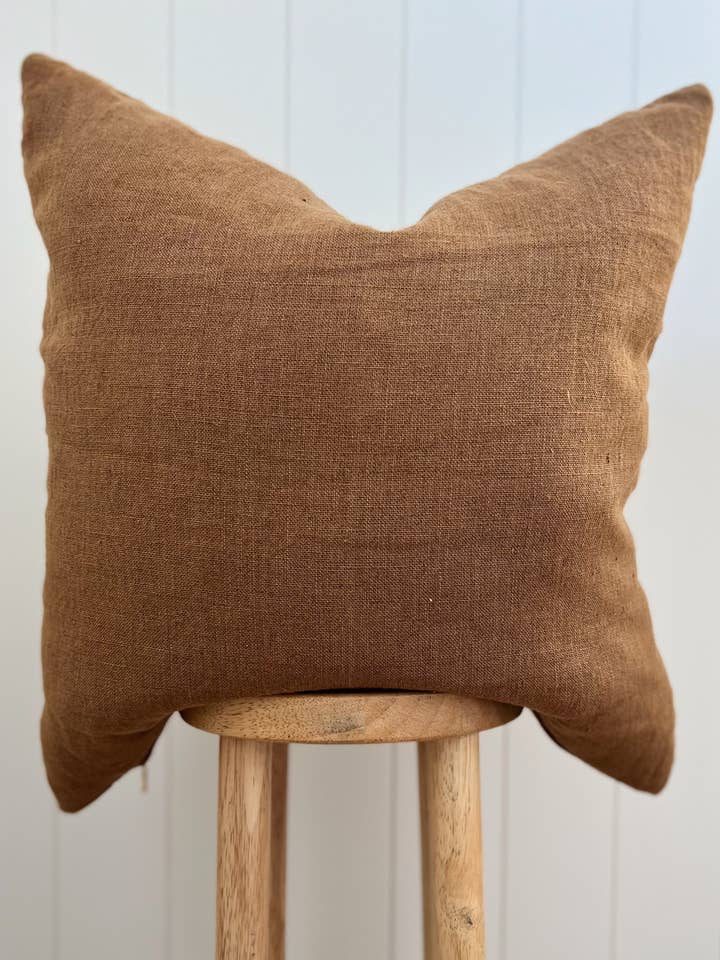 Linen Pillow - Light Spice/Rust Color for wholesale by Collective Dwelling