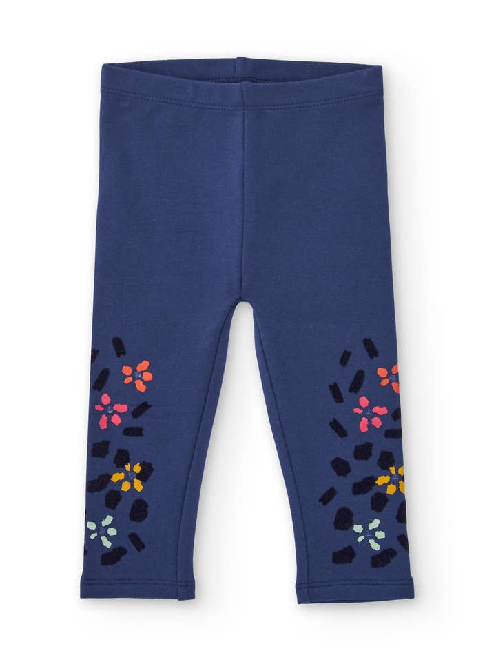 tuc tuc - Wholesale Fashion Leggings - Kids - Navy blue floral print leggings for girls0