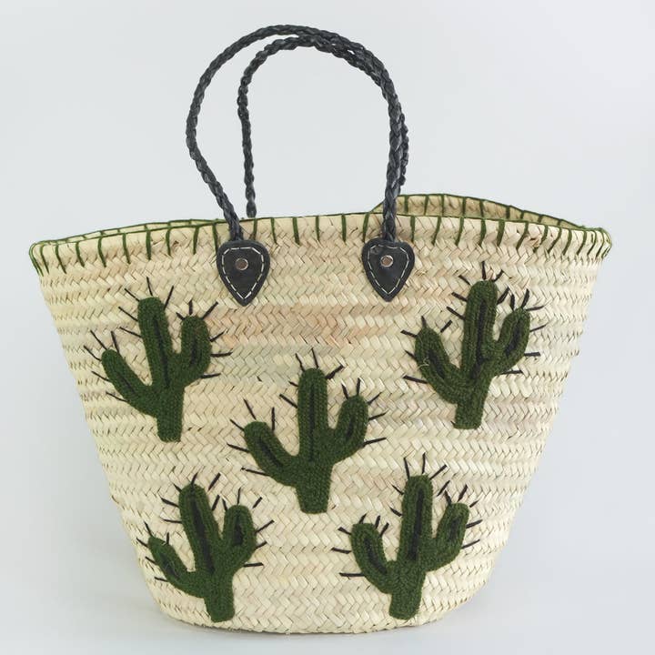 French market bag, Straw bag with leather handle, Beach bag for wholesale by craftberber