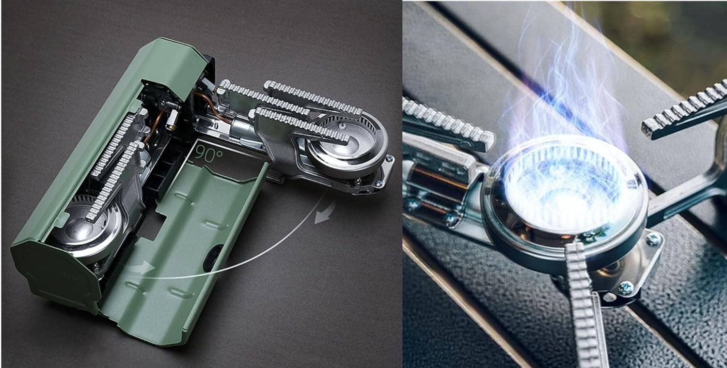 VIGOR - Venta al por mayor Utensilios de barbacoa - Estufa de camping plegable de butano con bolsa de almacenamiento5