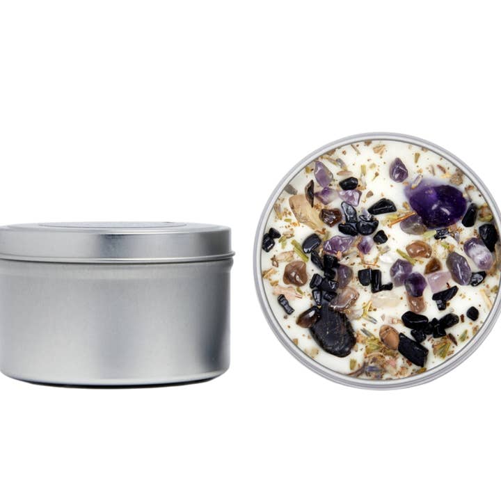 New Moon Beginnings - Wholesale Jar/Filled Candle - Energy Cleansing Candle - Crystal Candles - Soy Wax