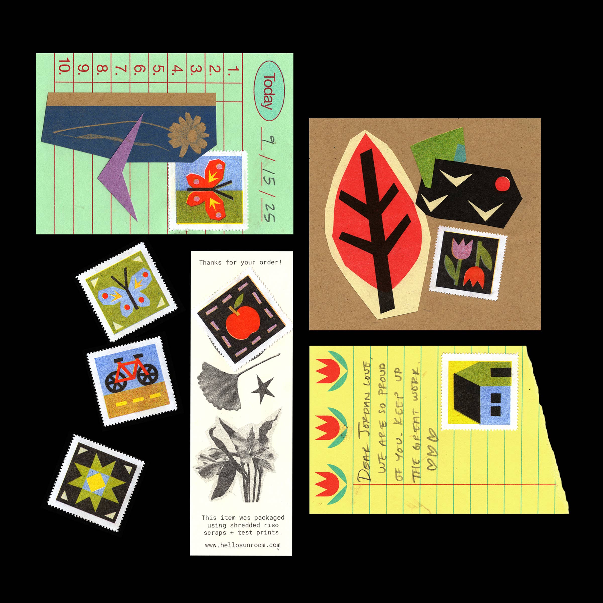 Sunroom – wholesale Rubber/decorative stamp – Risograph Printed Decorative Stamps4