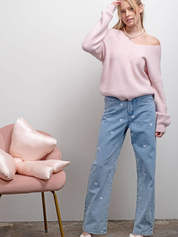 Blu Pepper - Wholesale Knit Sweater - Women's - V NECK DROP SHOULDER BACK BOW TIE DETAIL SWEATER