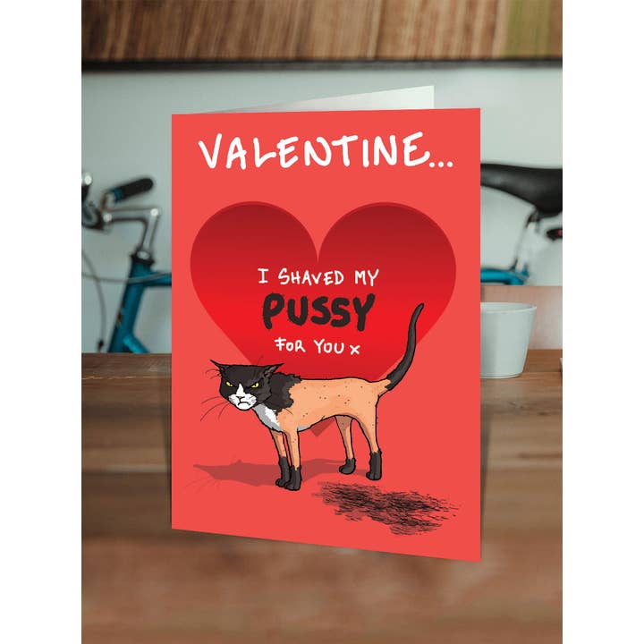 brainbox candy - Vendita all'ingrosso Biglietti per San Valentino - Divertente biglietto di San Valentino - Figa rasata