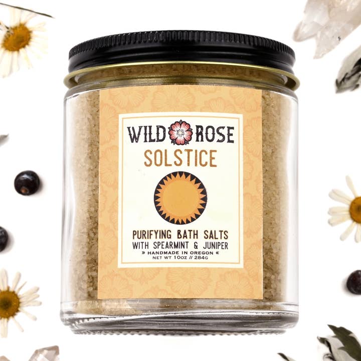 Sels de bain purifiants Solstice - Bocal de 10 oz pour la vente par Wild Rose Herbs