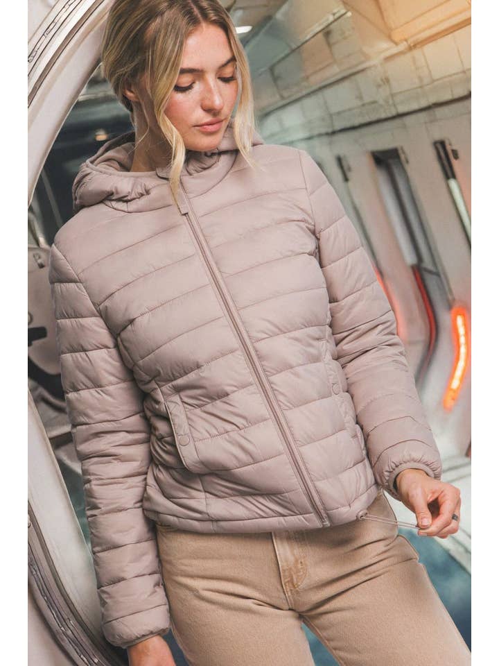 Vanilla Monkey - Wholesale Puffer Jacket - Women's - Hooded Light Puffer Jacket6