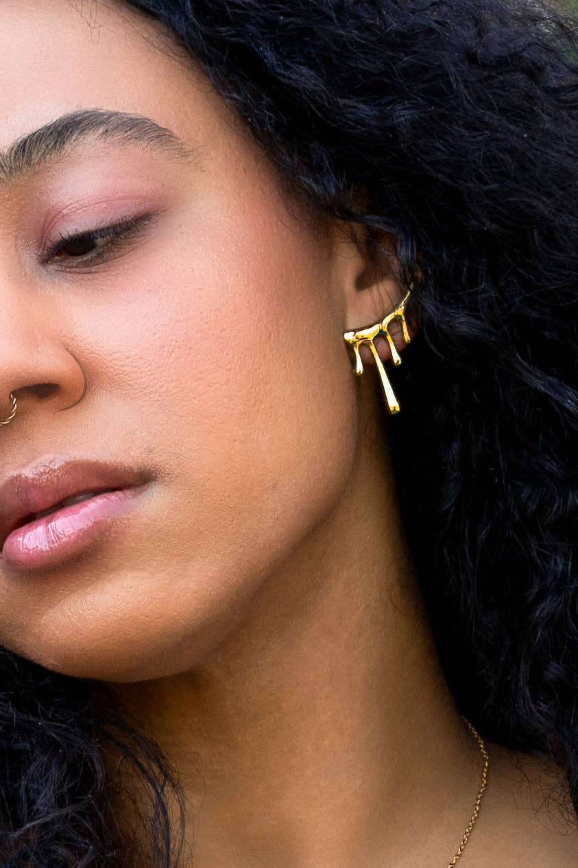 Peter and June – wholesale Solitärörhängen – Lava Studs 18K Guldpläterad0