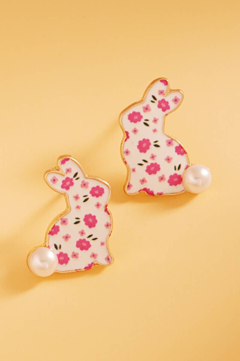 Designature New York - Wholesale Stud/Post Earrings - Easter Bunny Enamel Pattern Titanium Post Earrings14