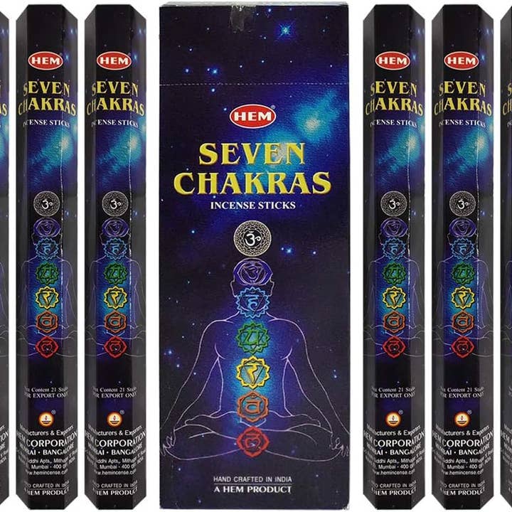 Hem Sieben Chakren Räucherstäbchen | Meditation & Yoga Aroma für den Großhandel von Magnifique Hearts