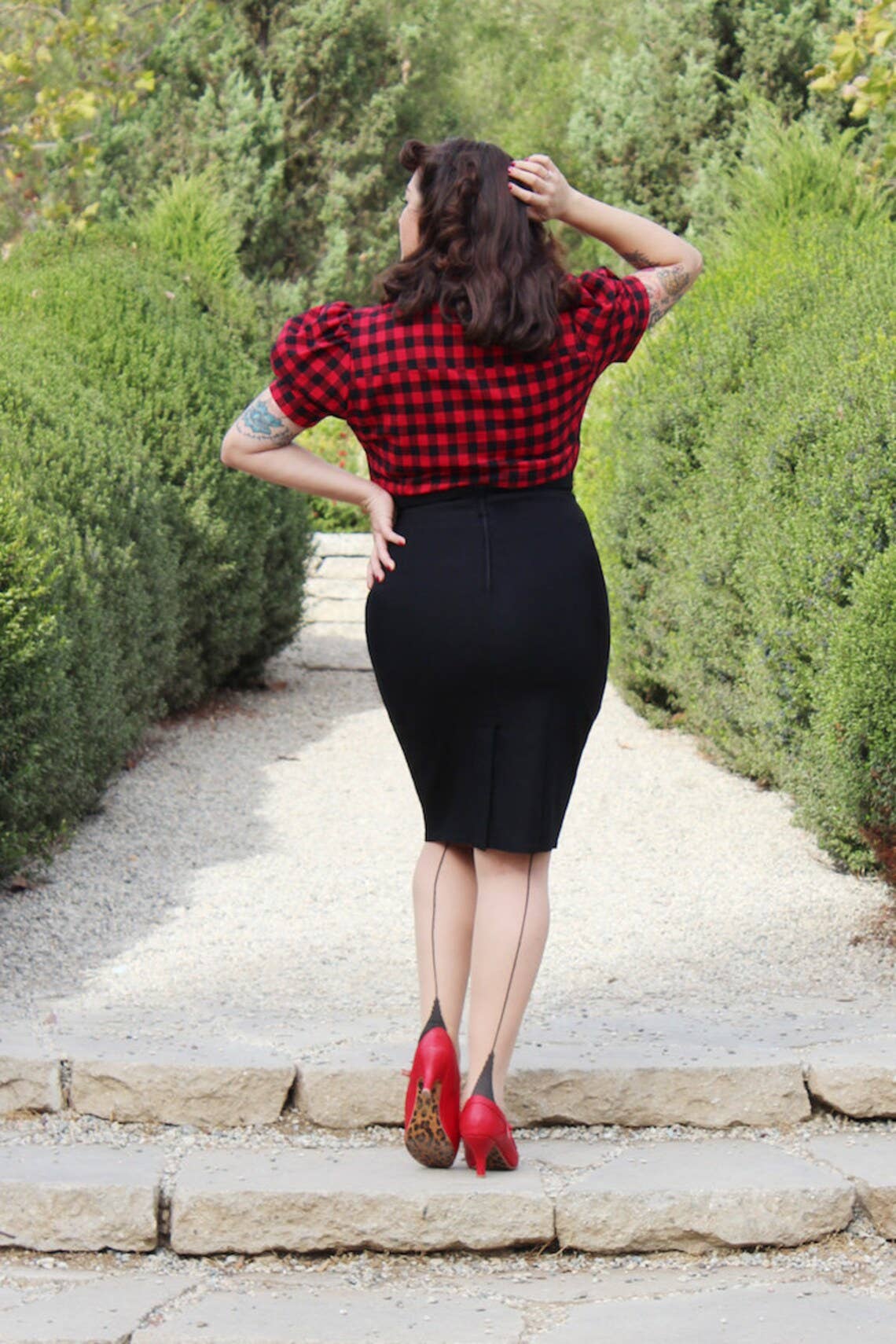 Hemet - Wholesale Skirt - Women's - Pin Up Black Pencil Skirt2