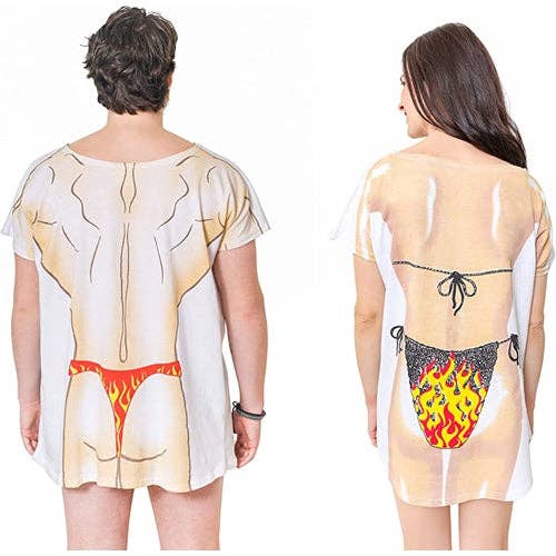 LA Imprints - Wholesale Swim Cover Up - Women's - LA Imprints Fantasy Coverup Flames Couple's Bikini Bathing S