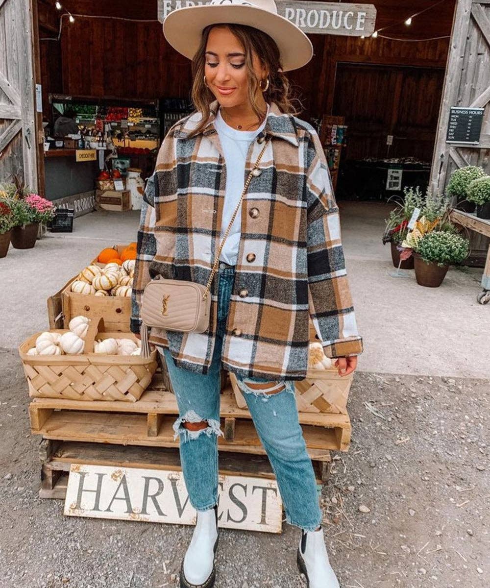 Aria Romance - Wholesale Cardigan - Women's - Checkered Shawl Collar Cardigan20