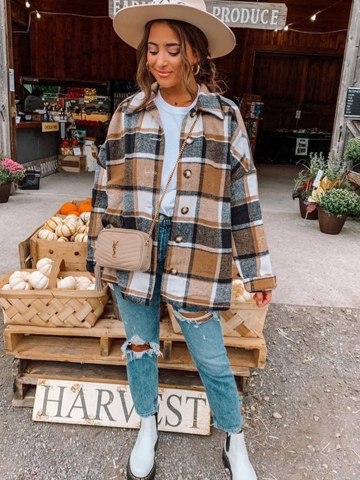 Aria Romance - Wholesale Cardigan - Women's - Checkered Shawl Collar Cardigan20