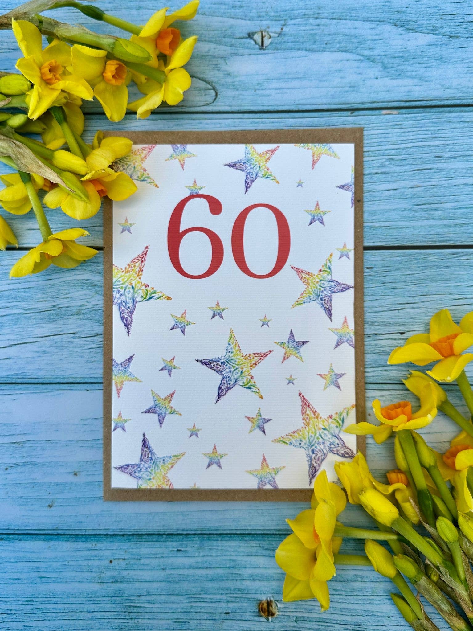 Jen Winnett Eco Artist – Großhandel Geburtstagskarten – 60. Geburtstag umweltfreundliche Karte Bunte Blanko-Bestseller2