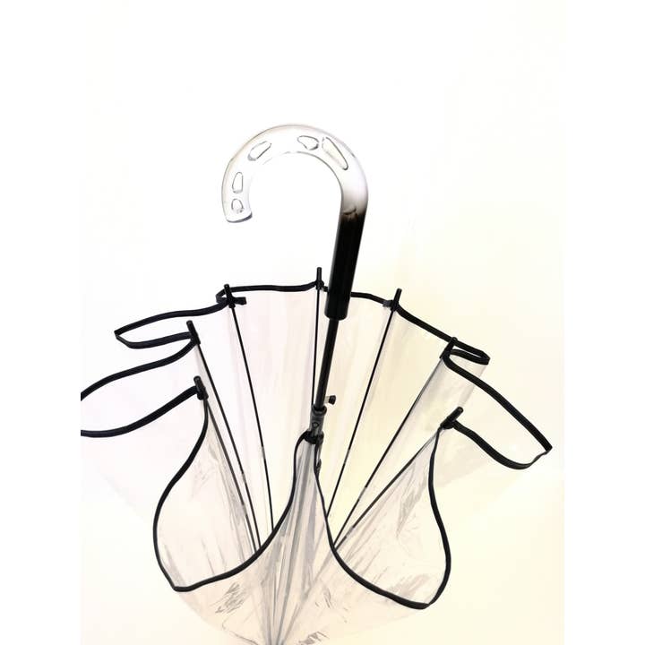 SMATI - Wholesale Umbrella - Women's - Long Transparent Dome Umbrella with Black Trim - Events