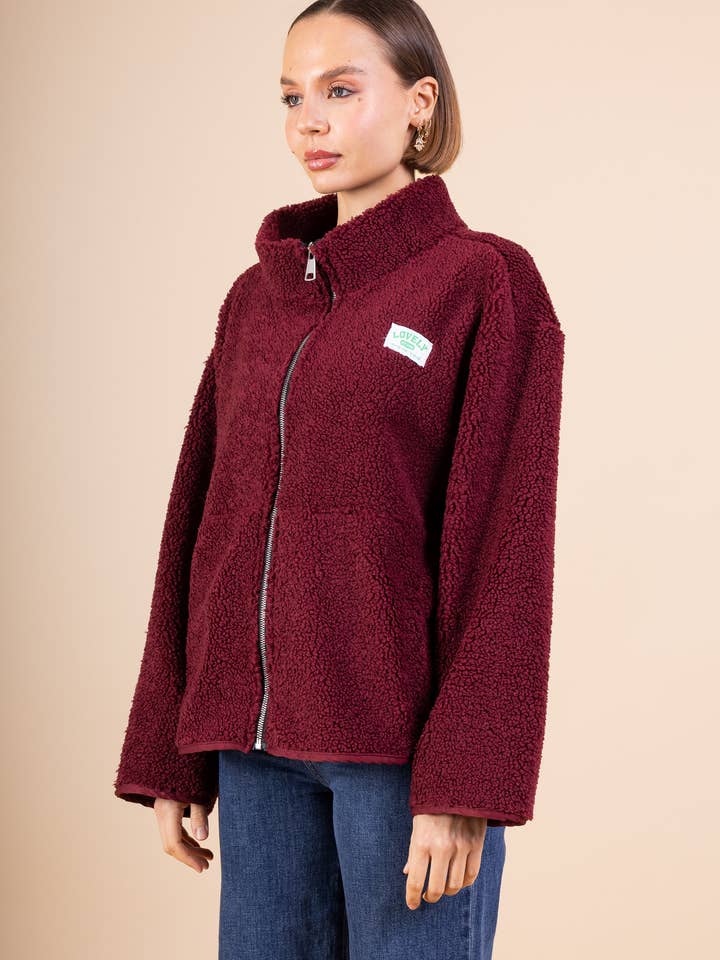 Pépouz' Paris - Wholesale Fleece - Women's - Fleece jacket with zipper closure and patch PV256011