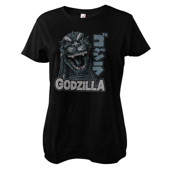 Black Godzilla Roar Girly Tee for wholesale on Faire