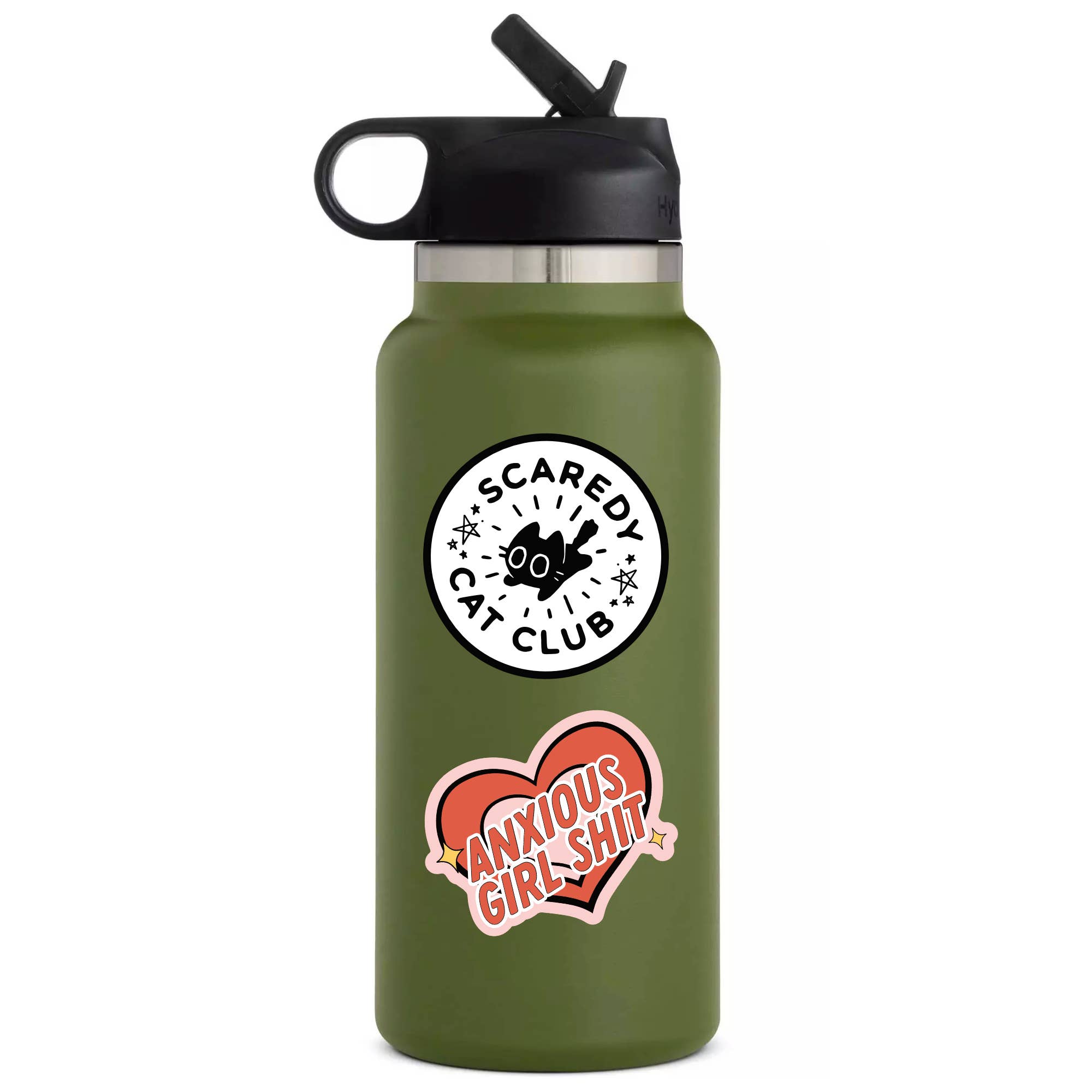 Juju and Moxie – Engroshandel Klistermærke – Ængstelig pige sværger mental sundhed vinylklistermærke i høj kvalitet2