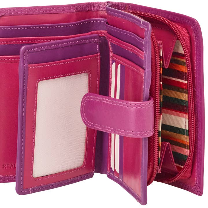 LONDON LEATHERGOODS Soft Cow Nappa Medium Zip Round Purse for wholesale by GH Stafford & Son Ltd