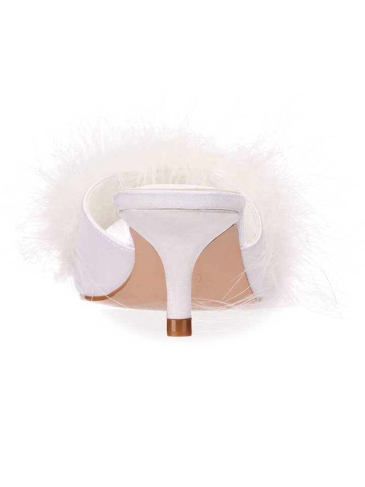 Infinity Classics International Inc. - Wholesale High Heels - Women's - Women's Mona Marabou Hard Sole Slender Heel Slipper9